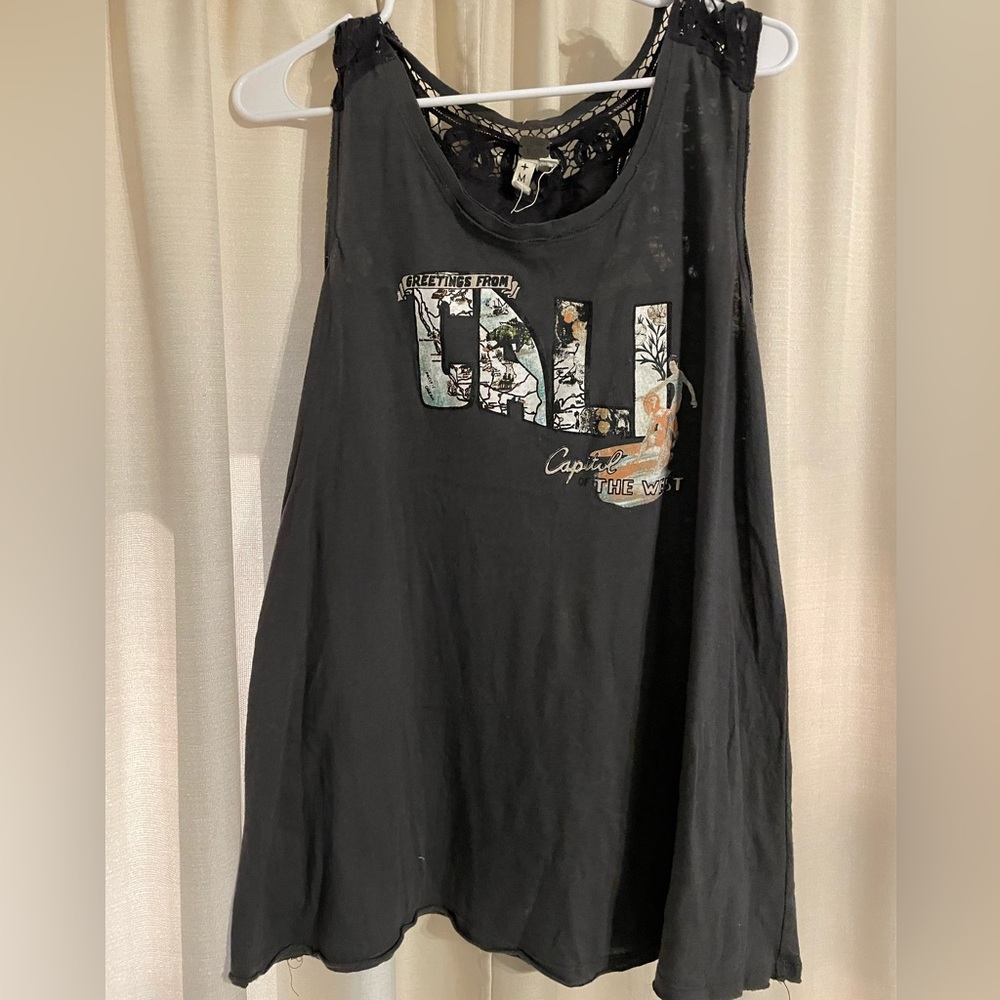 We the Free oversized Cali long crochet tank